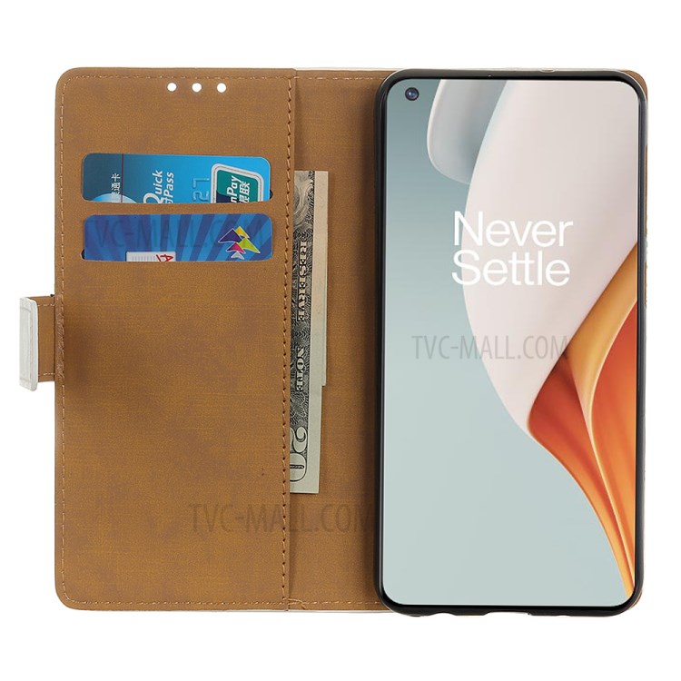 Stylish Patterned Wallet Leather Stand Cover for OnePlus Nord N100 Protective Case - Blue Tree-4
