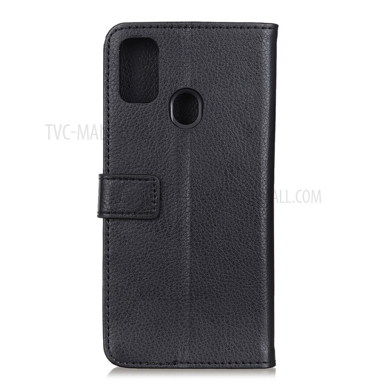 Litchi Texture Stylish Leather Phone Case for OnePlus Nord N100 - Black-3