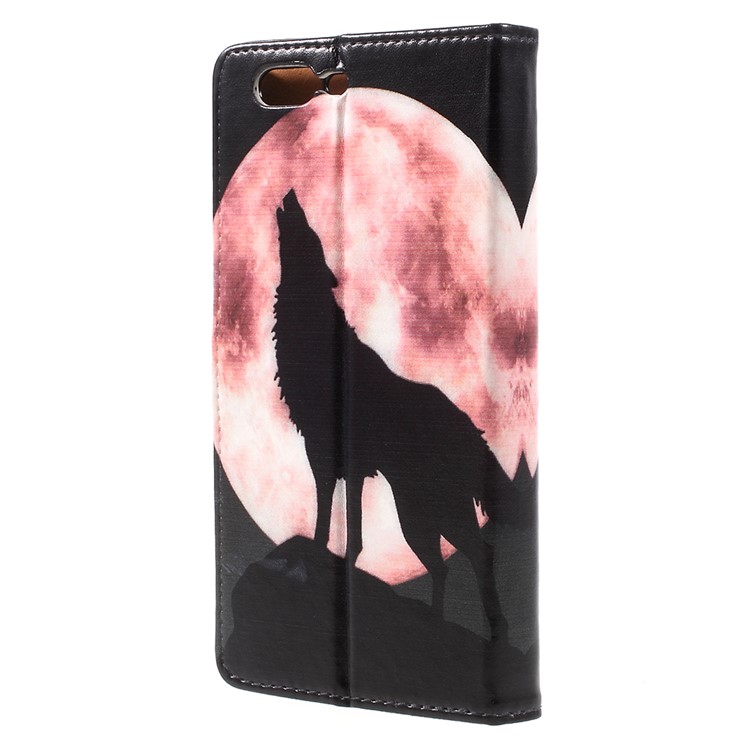 Pattern Printing Leather Wallet Case for OnePlus 5 - Wolf-2
