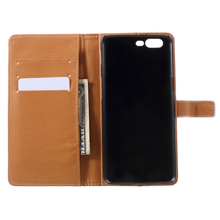 Pattern Printing Leather Wallet Case for OnePlus 5 - Wolf-6