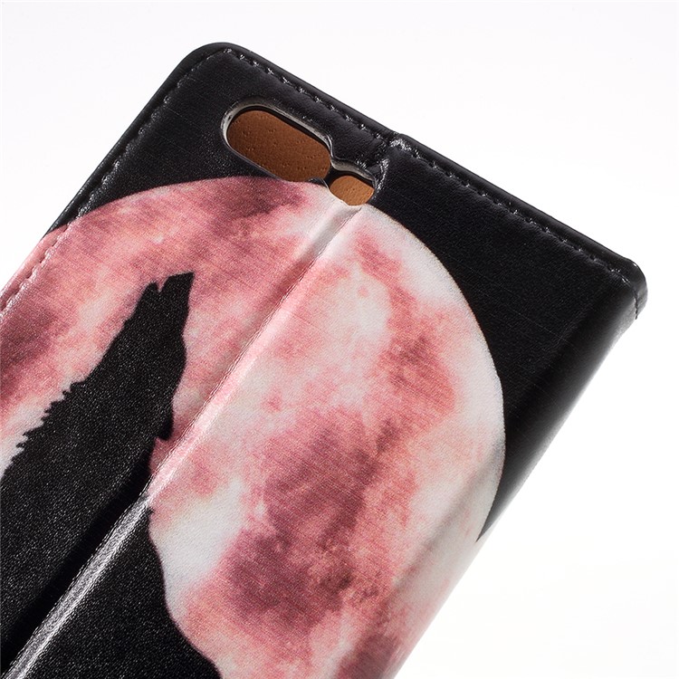 Pattern Printing Leather Wallet Case for OnePlus 5 - Wolf-8