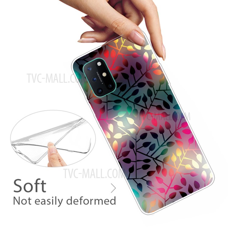 High Transmittance Patterned Protector Cover for OnePlus 8T TPU Case - Leaf-3