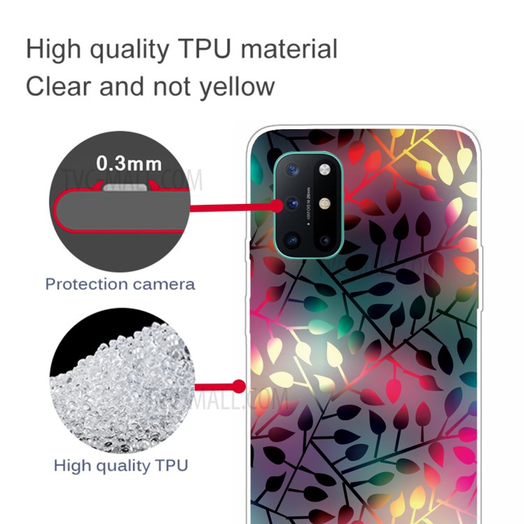 High Transmittance Patterned Protector Cover for OnePlus 8T TPU Case - Leaf-4