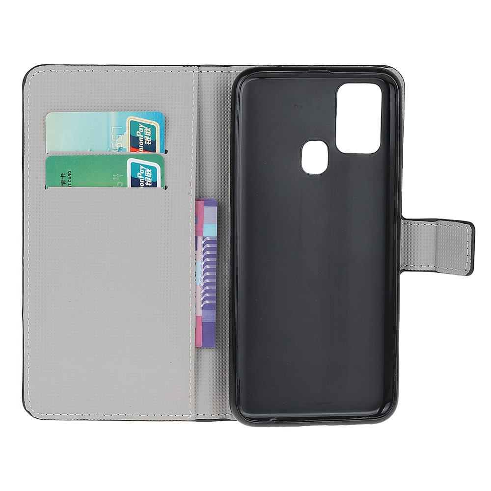 Coperchio Telefonico Per OnePlus Nord N100 Pattern Printing Wallet Case in Pelle - Farfalla Blu