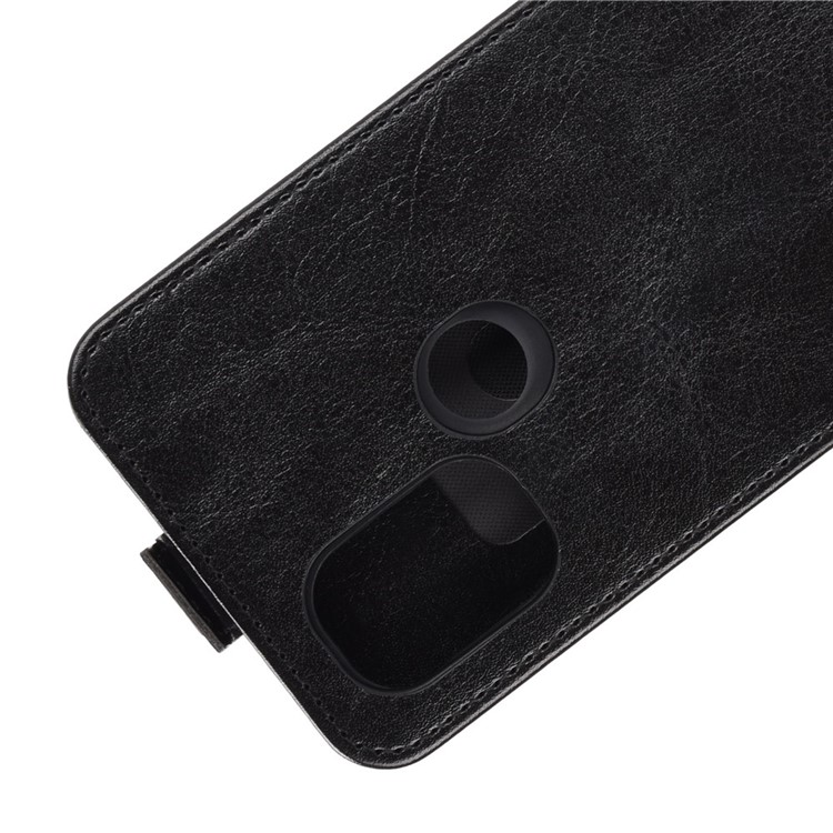 Custodia in Pelle di Cavallo Folle Verticale Con Slot Per Carte Per OnePlus Nord N10 5G - Nero