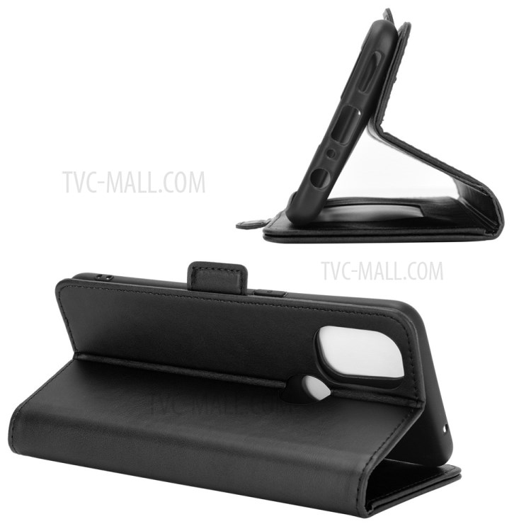 Magnetic Double Clasp Leather Wallet Stand Cover for OnePlus Nord N10 5G - Black-5