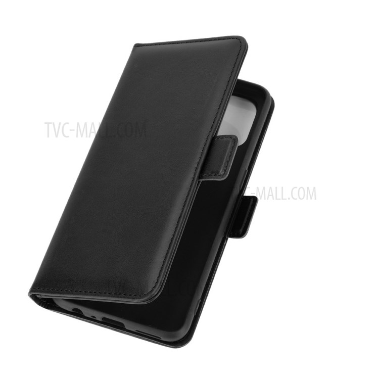 Magnetic Double Clasp Leather Wallet Stand Cover for OnePlus Nord N10 5G - Black-6