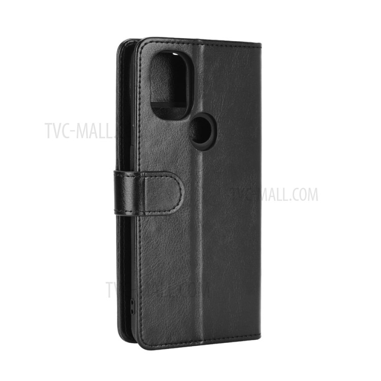 For OnePlus Nord N10 5G Crazy Horse Texture Leather Wallet Case with Supporting Stand - Black-7