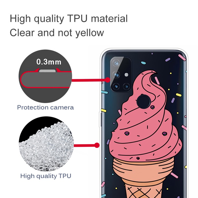 Pattern Printing TPU Soft Cover for OnePlus Nord N10 5G Protector Case - Red Ice Cream-4