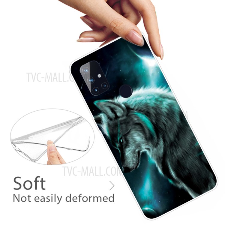 Pattern Printing TPU Phone Case for OnePlus Nord N10 5G - Wolf-3