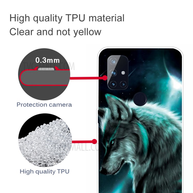 Pattern Printing TPU Phone Case for OnePlus Nord N10 5G - Wolf-4