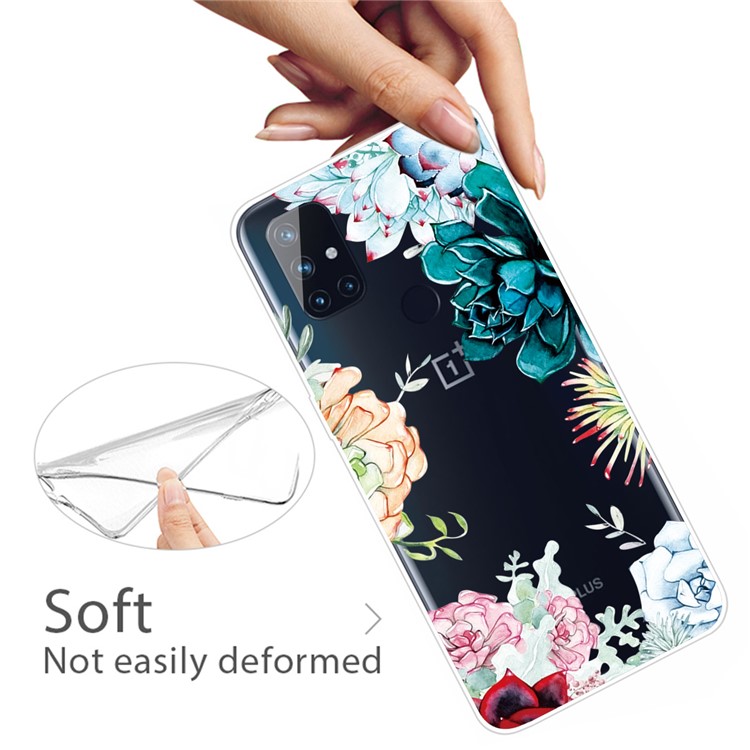 Pattern Printing TPU Phone Case for OnePlus Nord N100 - Flower-3