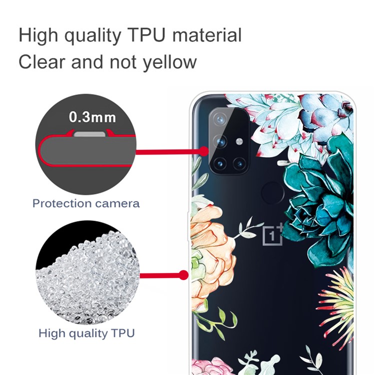 Pattern Printing TPU Phone Case for OnePlus Nord N100 - Flower-4