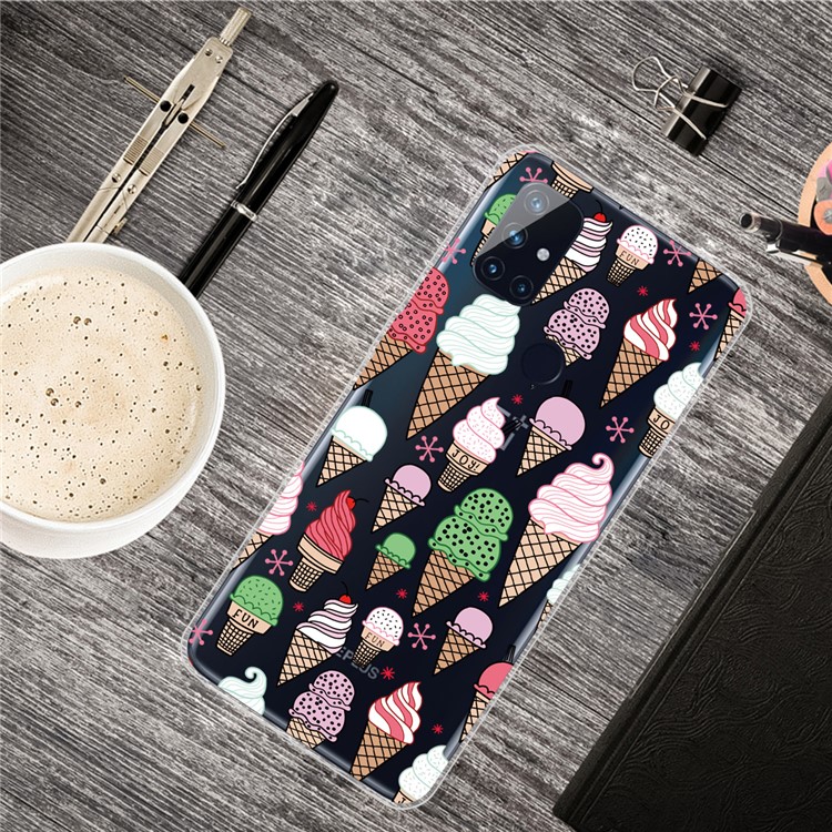 Pattern Printing TPU Phone Case Cover for OnePlus Nord N100 - Ice Cream-2