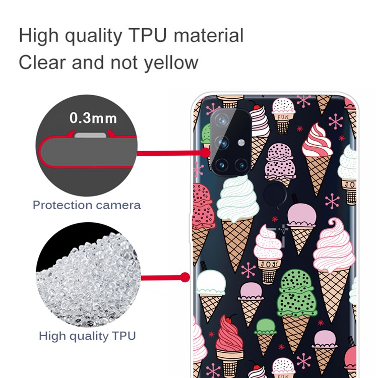 Pattern Printing TPU Phone Case Cover for OnePlus Nord N100 - Ice Cream-4