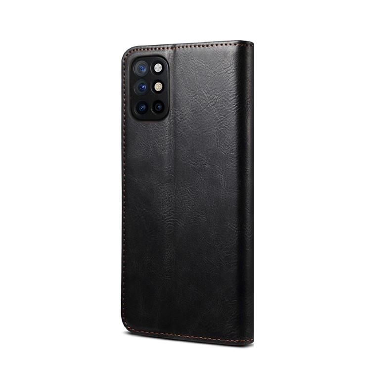 Waxy Crazy Horse Textur TPU + PU Leder Shell Telefonhülle Für OnePlus 8t - Schwarz