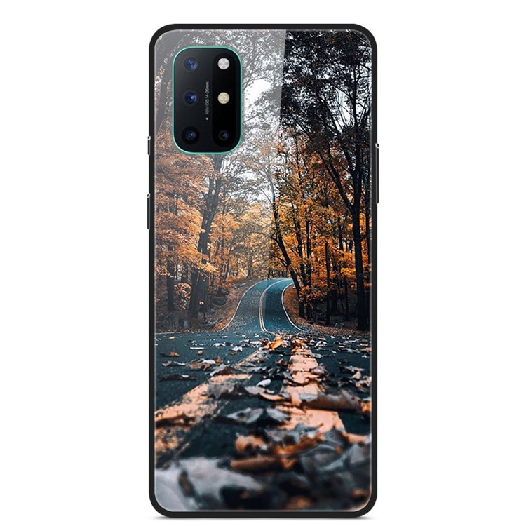 Pattern Printing Glass + TPU + PC Combo Casing Cover for OnePlus 8T - Road-1