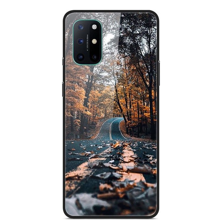 Vidro de Impressão de Padrões + TPU + PC Combo Casing Capa Para OnePlus 8T - Estrada