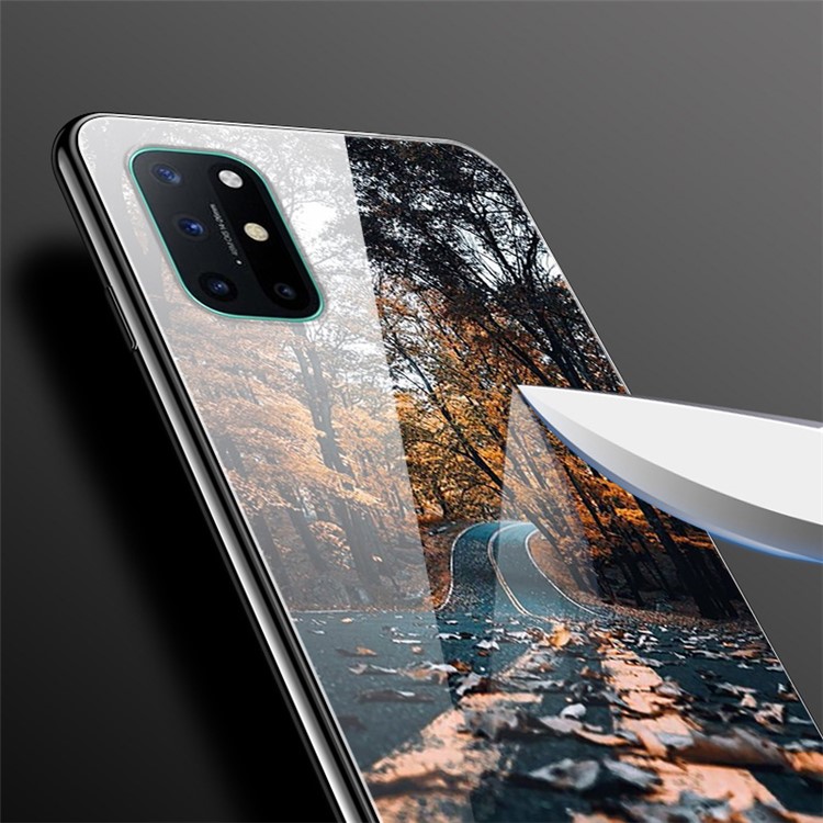 Pattern Printing Glass + TPU + PC Combo Casing Cover for OnePlus 8T - Road-2