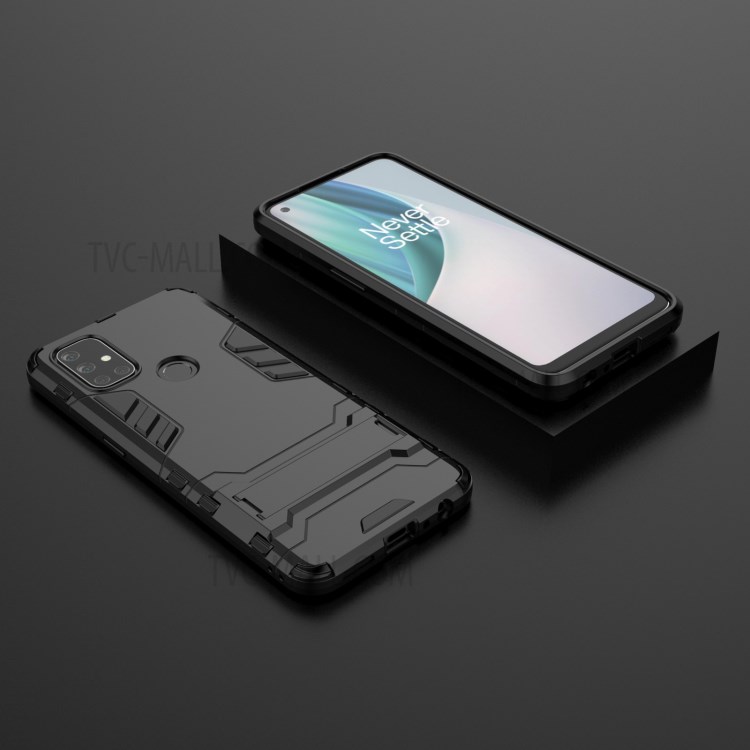 2 Em 1 Kickstand Caso Para OnePlus Nord N10 5G PC + TPU Capa De Telefone Móvel - Preto-9