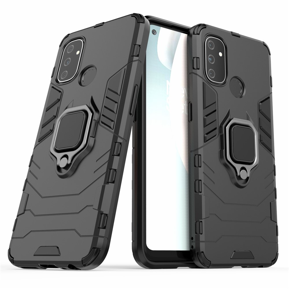 Cool Guard Ringhalter Kickstand Für OnePlus Nord N100 PC TPU Hybrid -hülle - Schwarz