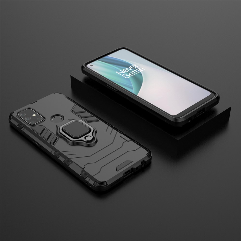 Guarda Fresca 2-em-1 Suporte De Suporte De Anel Para OnePlus Nord N10 5G PC TPU Hybrid Case - Preto-9