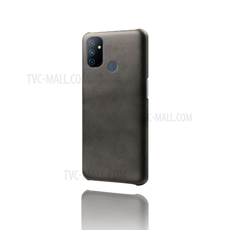 PU Leather Coated PC Phone Case for OnePlus Nord N100 Protector Cover - Black-3