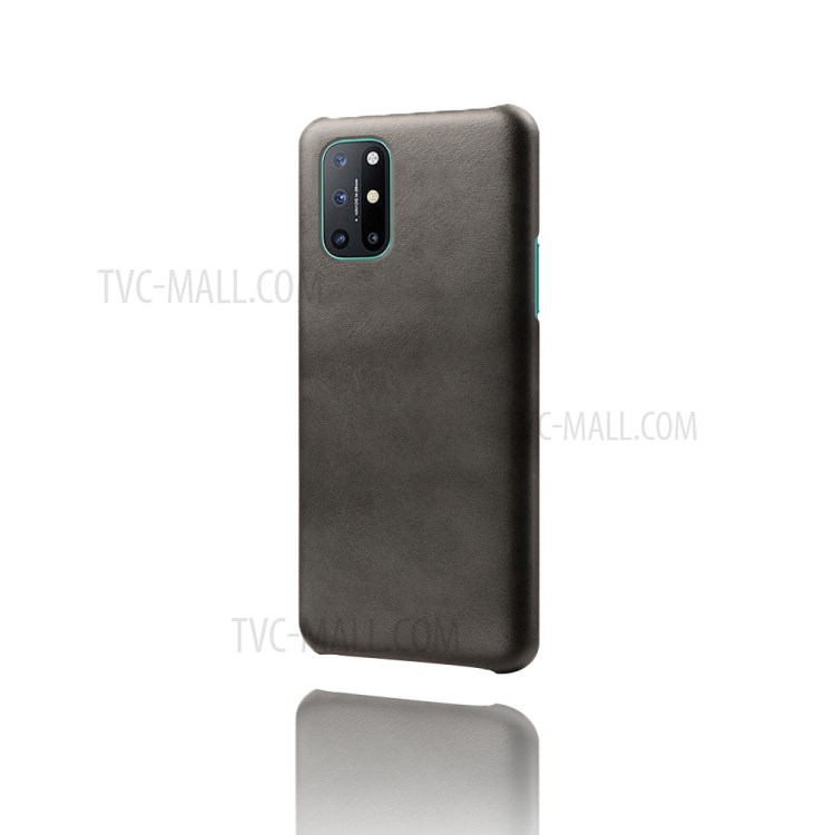 PU Leather Coated PC Phone Case for OnePlus 8T Protector Shell - Black-3