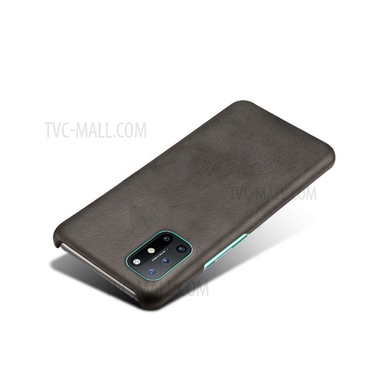 PU Leather Coated PC Phone Case for OnePlus 8T Protector Shell - Black-4