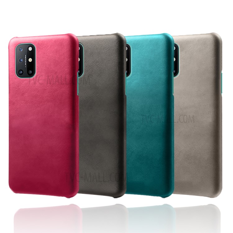 PU Leather Coated PC Phone Case for OnePlus 8T Protector Shell - Black-6