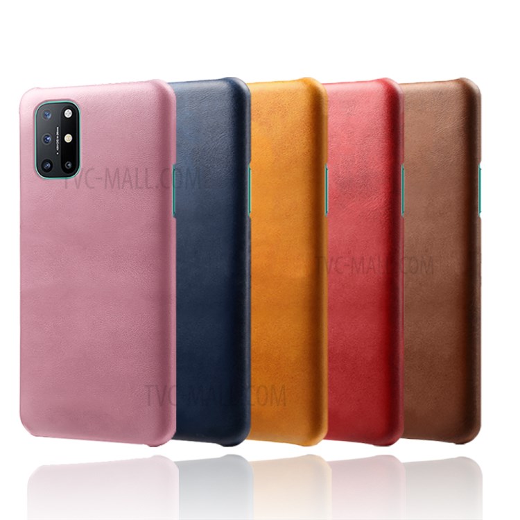 PU Leather Coated PC Phone Case for OnePlus 8T Protector Shell - Black-7