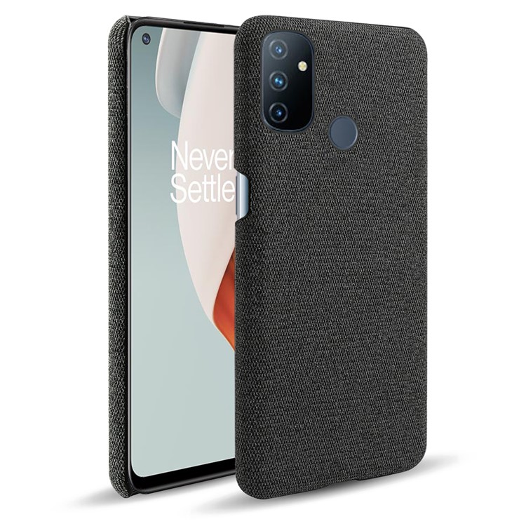 Cloth Texture Plastic Back Case for OnePlus Nord N100 - Black-1