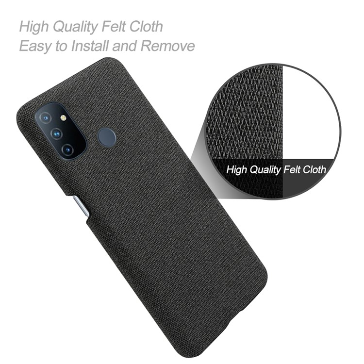 Cloth Texture Plastic Back Case for OnePlus Nord N100 - Black-4