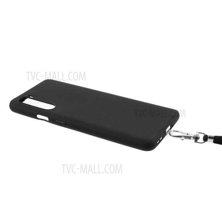 Massivfarbbonbon-TPU-Schutztelefonkasten Mit Riemen Für OnePlus Nord - Schwarz-3