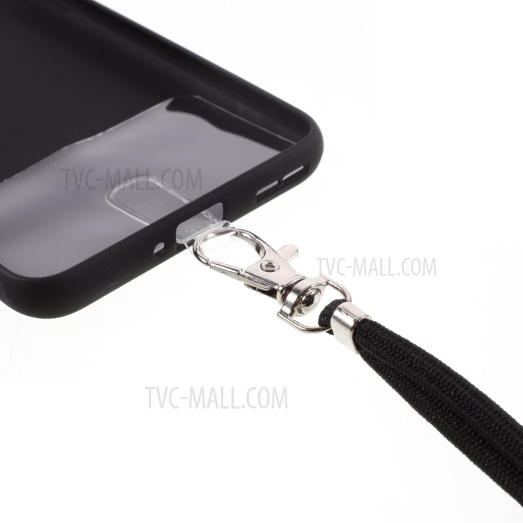 Massivfarbbonbon-TPU-Schutztelefonkasten Mit Riemen Für OnePlus Nord - Schwarz-5
