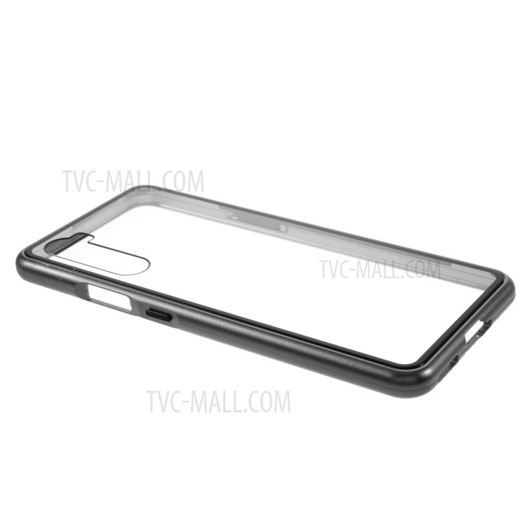 Magnetic Adsorption Metal Frame + Tempered Glass Back Protector Cover for OnePlus Nord - Black-7