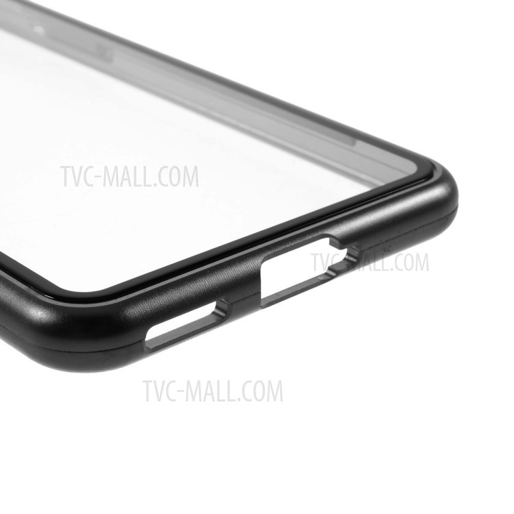 Magnetic Adsorption Metal Frame + Tempered Glass Back Protector Cover for OnePlus Nord - Black-9