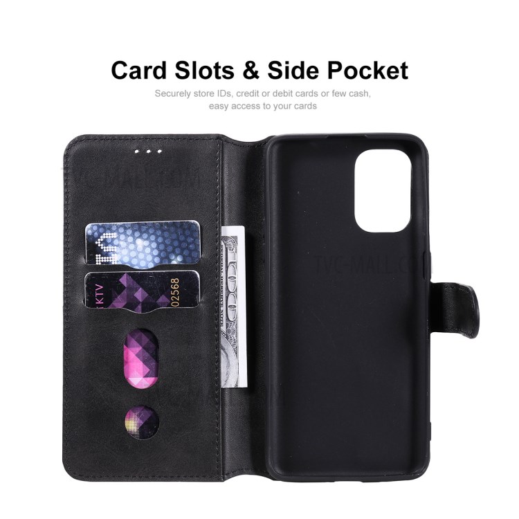 ENKAY ENK-PUC033 PU Leather + TPU Wallet Stand Phone Case for OnePlus 8T - Black-4