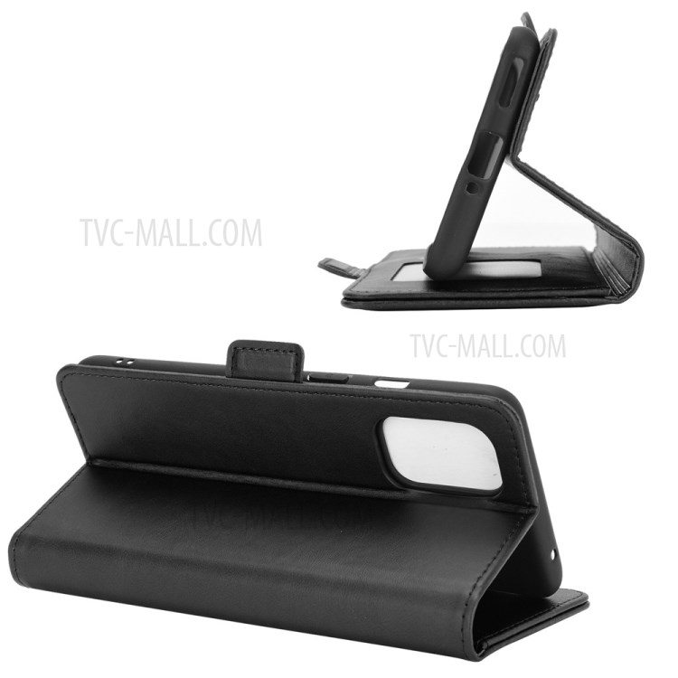 Double Clasp Flip Magnet Leather Wallet Phone Stand Cover for OnePlus 8T - Black-5