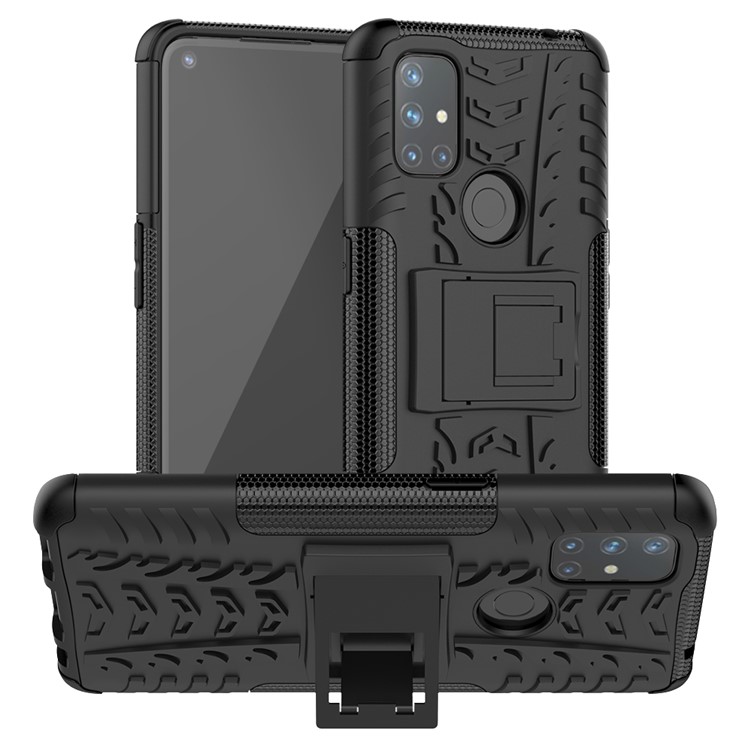 2 in 1 Cool Tyre for OnePlus Nord N10 5G Kickstand PC + TPU Hybrid Case - Black-1