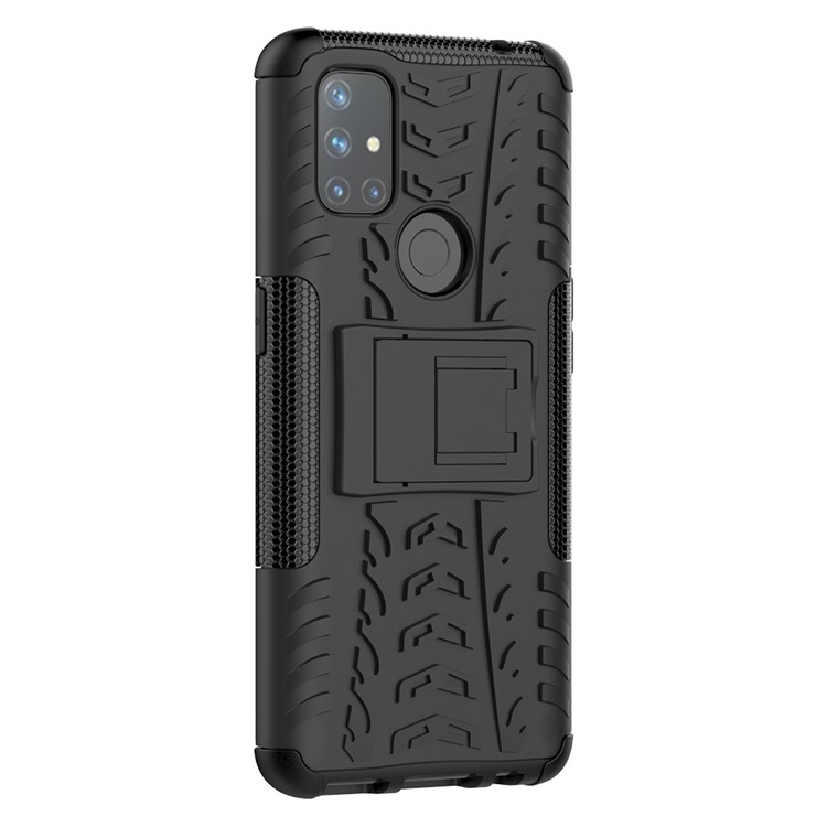 2 in 1 Cool Tyre for OnePlus Nord N10 5G Kickstand PC + TPU Hybrid Case - Black-5