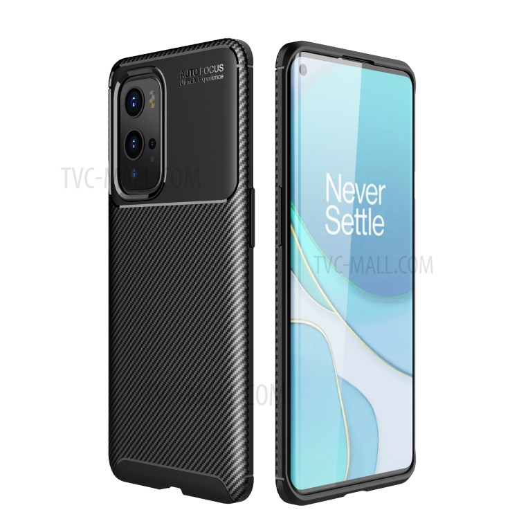 Carbon Fiber Drop-proof Case TPU Back Cover for OnePlus 9 Pro - Black-1