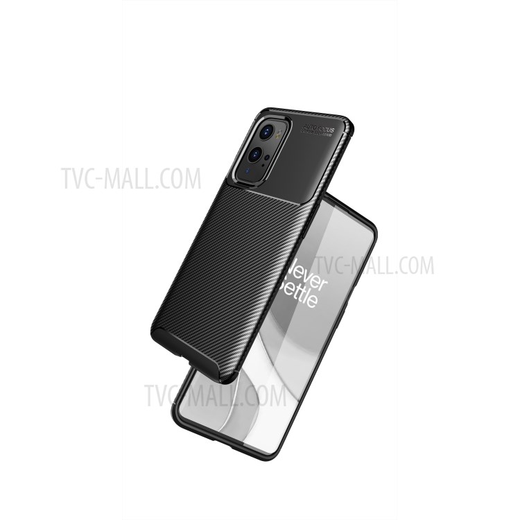 Carbon Fiber Drop-proof Case TPU Back Cover for OnePlus 9 Pro - Black-3