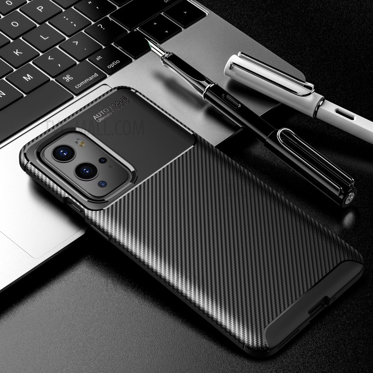 Carbon Fiber Drop-proof Case TPU Back Cover for OnePlus 9 Pro - Black-9
