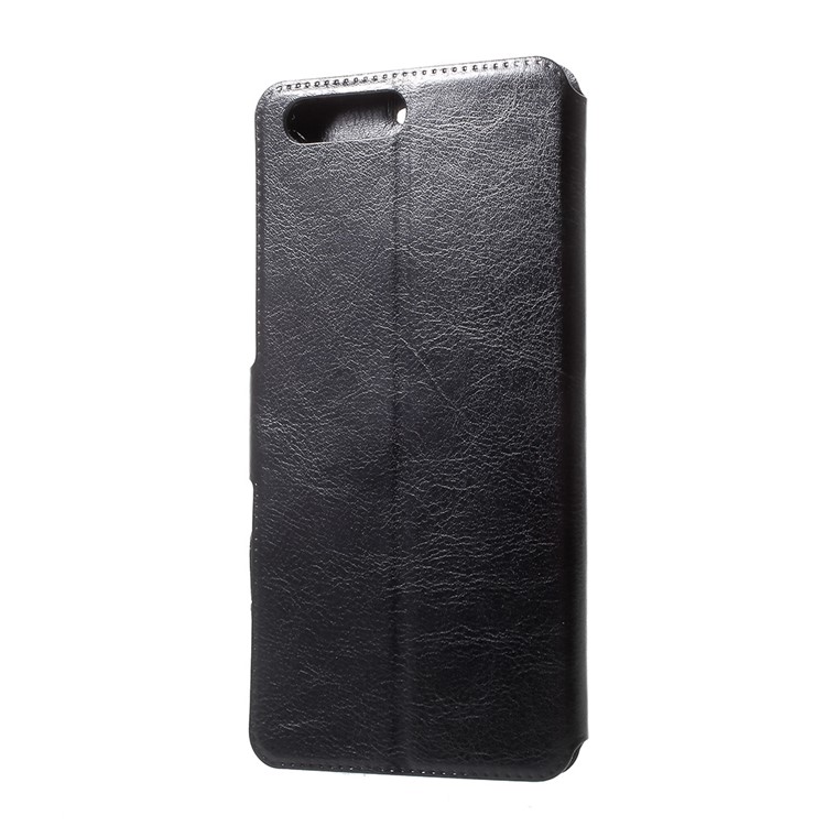 Crazy Horse PU Leather Stand Card Holder Phone Case for OnePlus 5 - Black-3