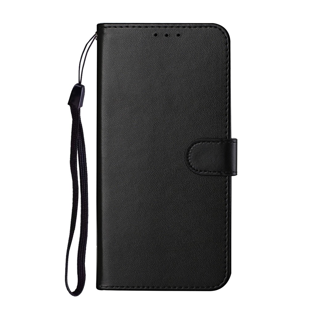 Solid Color Leather Protective Shell Stand Wallet Magnetic Closure Flip Case for OnePlus 8T - Black-3
