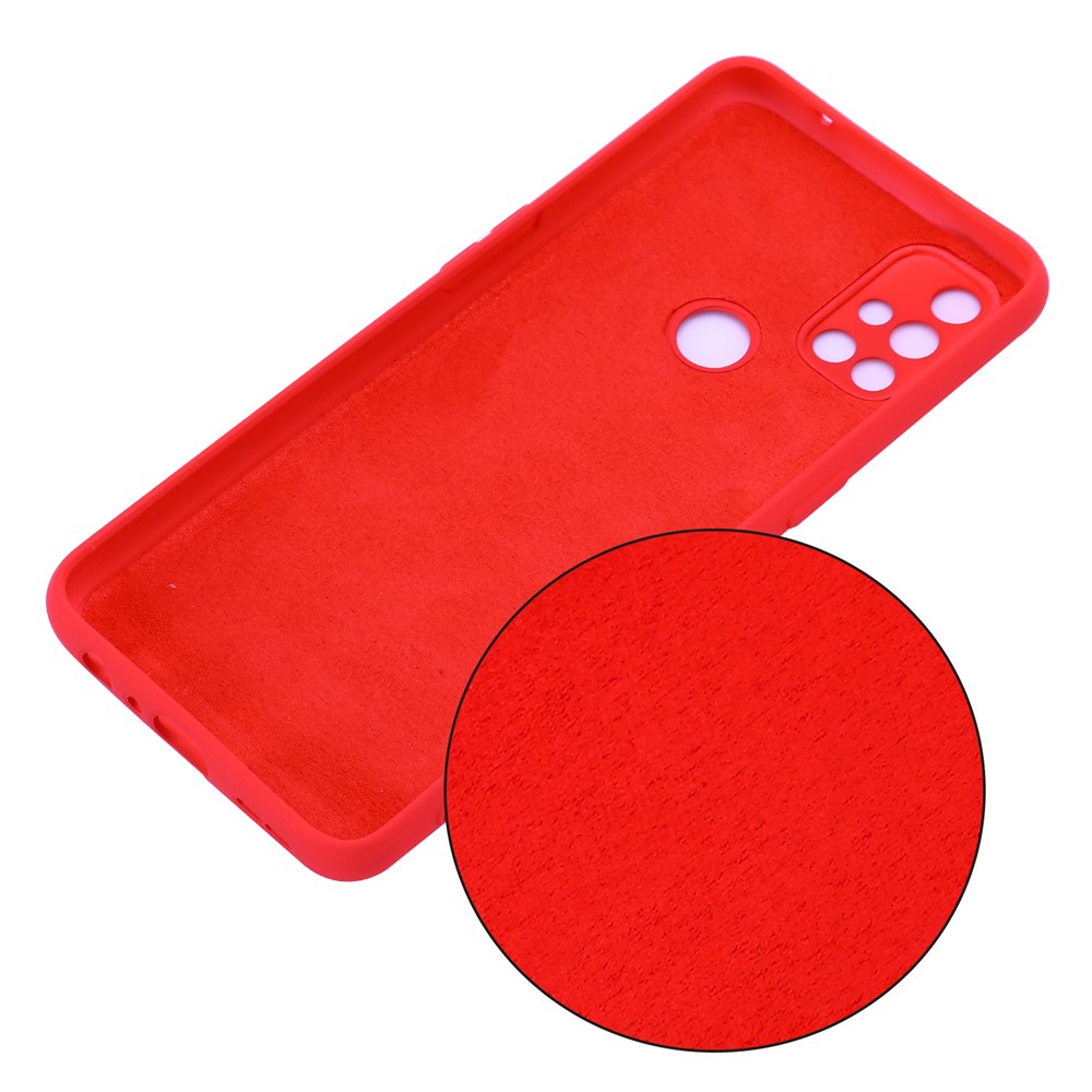 Custodia di Telefono a Silicone Liquido Morbido Aoft Per lo Shock Per OnePlus Nord N10 5G - Rosso-3