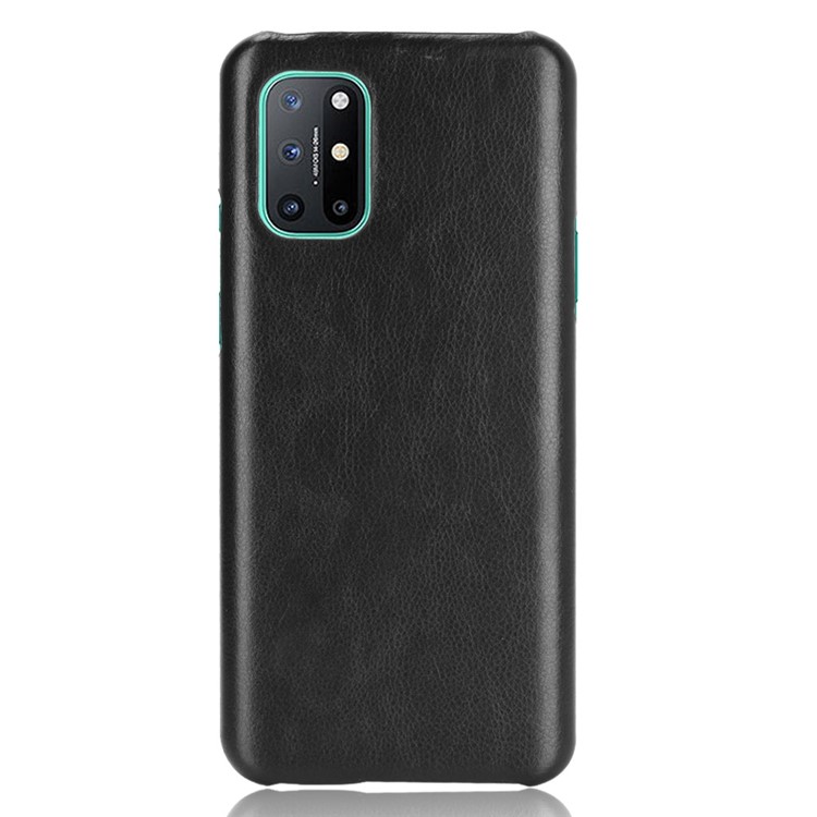 Litchi Texture Leather Coated PC Phone Shell for OnePlus 8T - Black-1