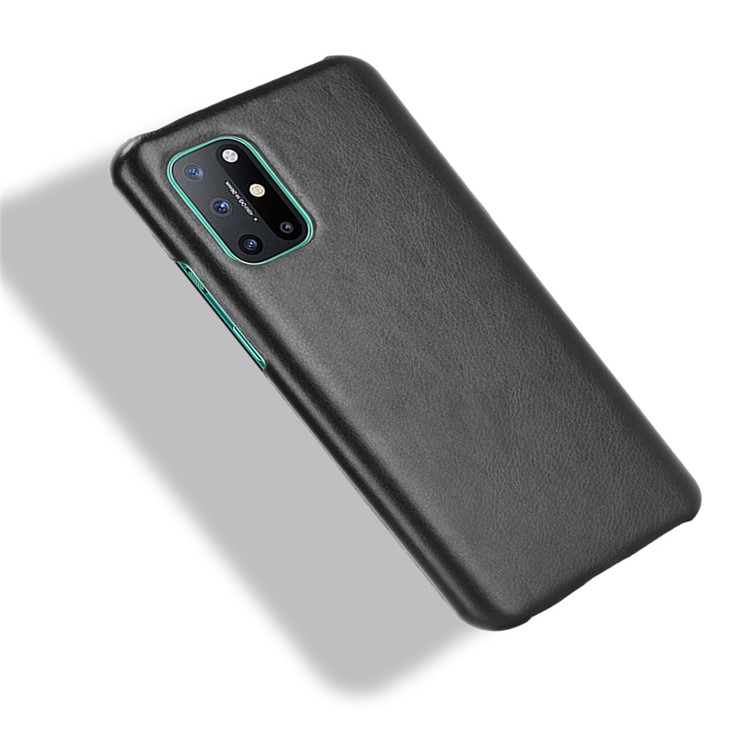 Litchi Texture Leather Coated PC Phone Shell for OnePlus 8T - Black-3