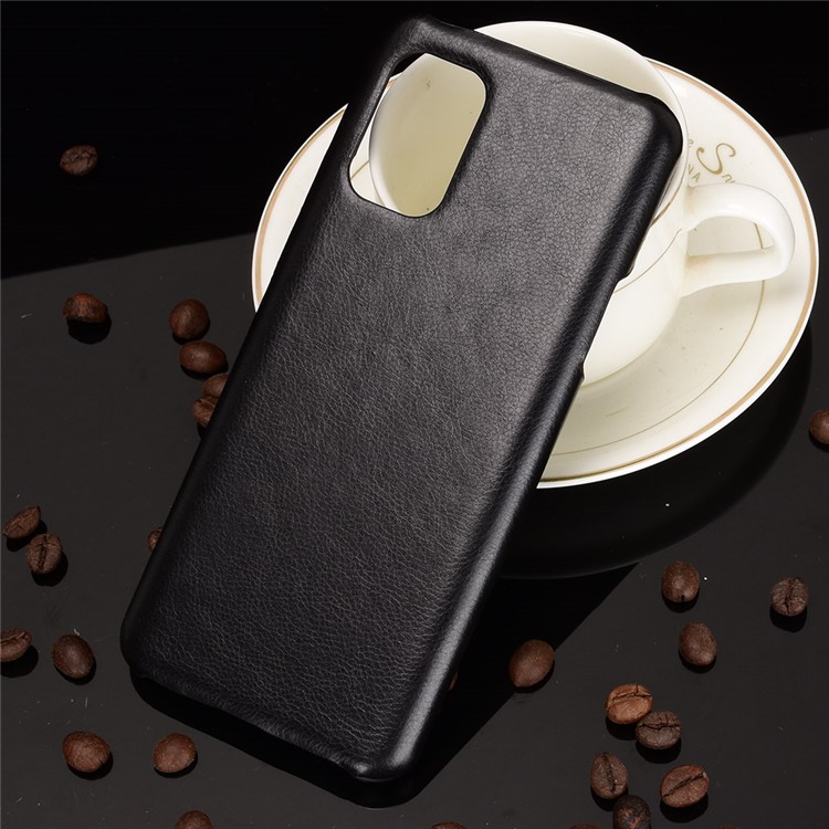 Litchi Texture Leather Coated PC Phone Shell for OnePlus 8T - Black-5
